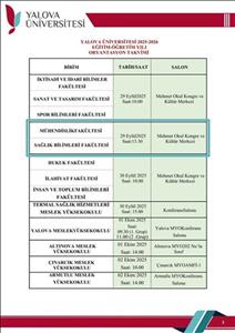 Yalova Üniversitesi 2025-2026 Eğitim - Öğretim Yılı Oryantasyon
