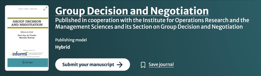 Arş. Gör. İsmail Buğra BÖLÜKBAŞI'nın Group Decision and Negotiation (SSCI) dergisindeki yayını