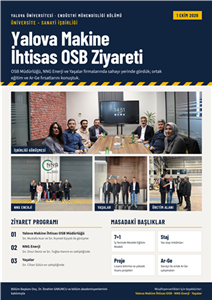 Endüstri Mühendisliği Bölümümüzden Yalova Makine İhtisas OSB'ye ve Katılımcı Firmalara Ziyaret